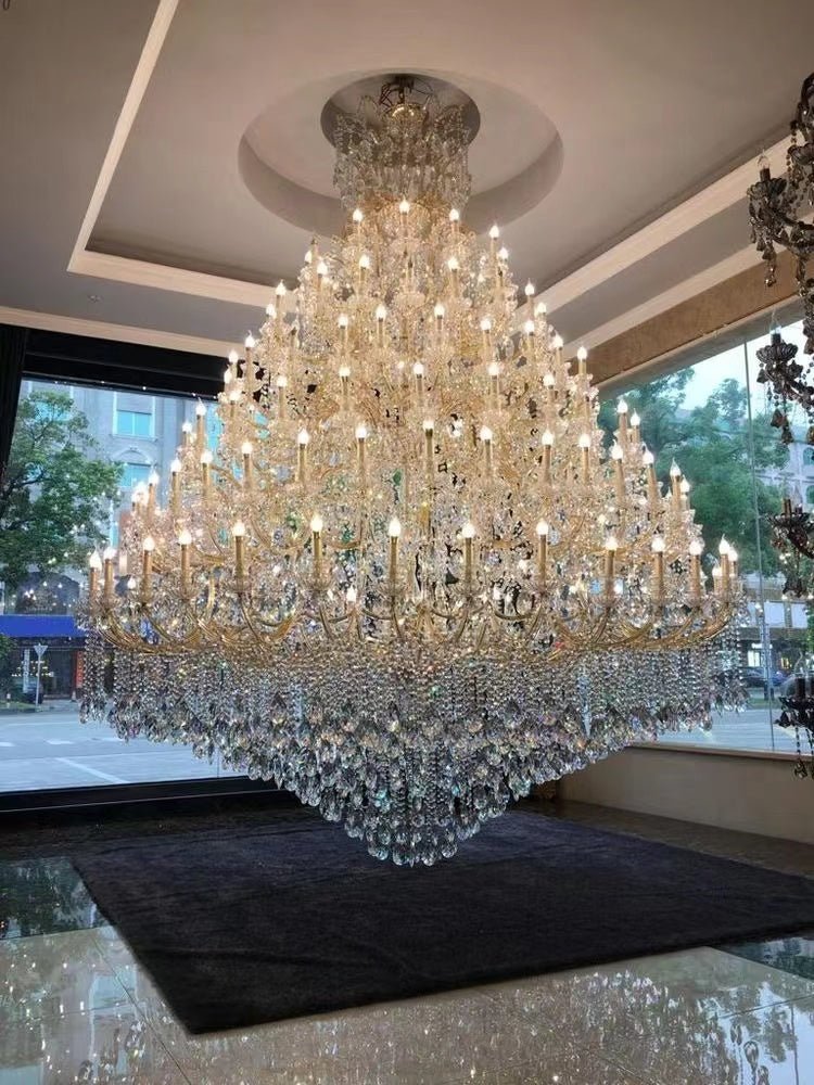 Extra Large Multi - tiered Candle Light Crystal Chandelier for Hotel/Restaurant - fovolighting