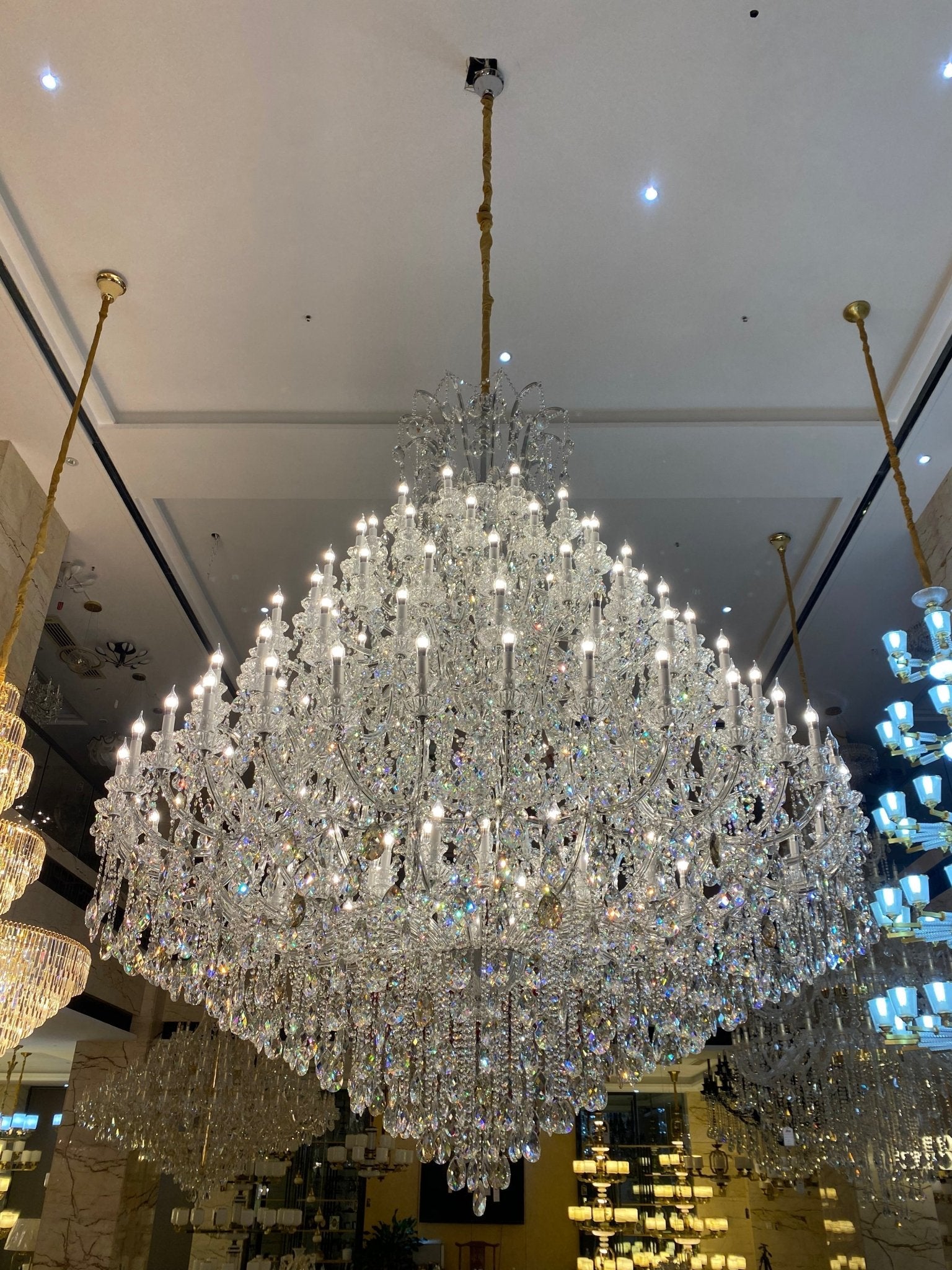 Extra Large Multi - tiered Candle Light Crystal Chandelier for Hotel/Restaurant - fovolighting