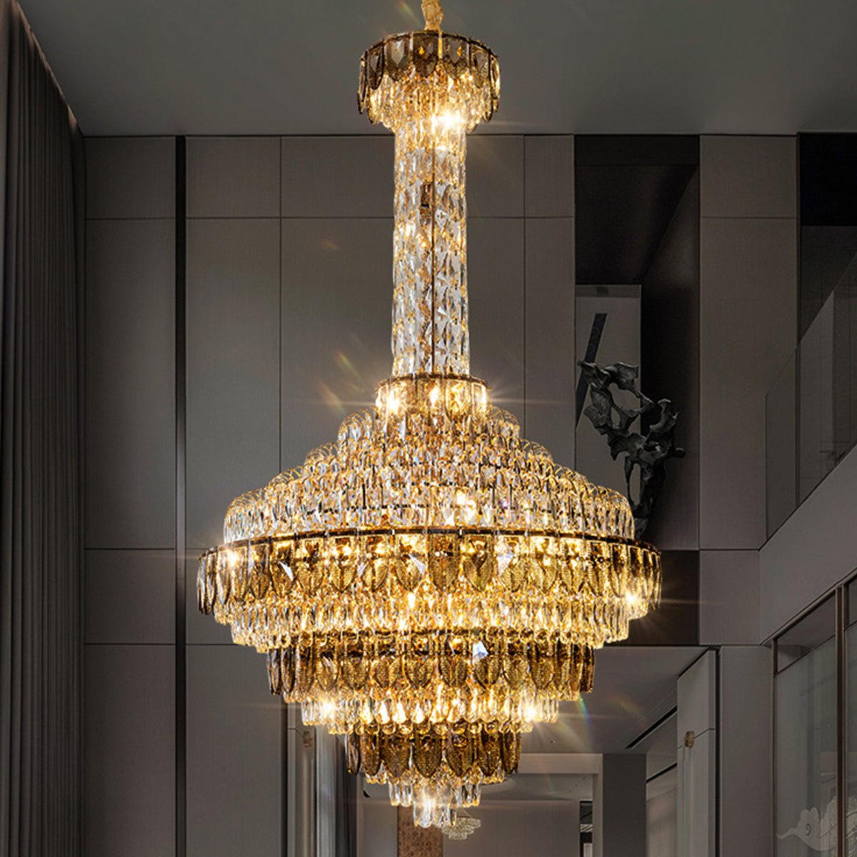 Extra Large Multi - tiered Empire Crystal Chandelier for Big Hallway/Foyer/Staircase - fovolighting