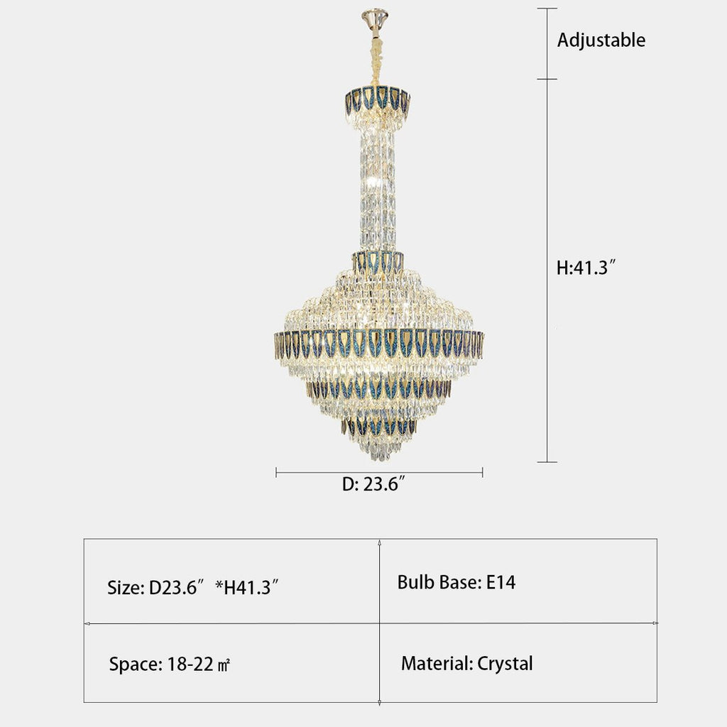 Extra Large Multi - tiered Empire Crystal Chandelier for Big Hallway/Foyer/Staircase - fovolighting