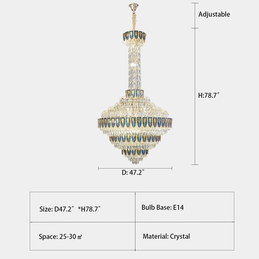 Extra Large Multi - tiered Empire Crystal Chandelier for Big Hallway/Foyer/Staircase - fovolighting