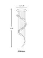 Extra Large Nordic Minimalist Long Pendant Light for Spiral Staircase/High - ceiling Room - fovolighting
