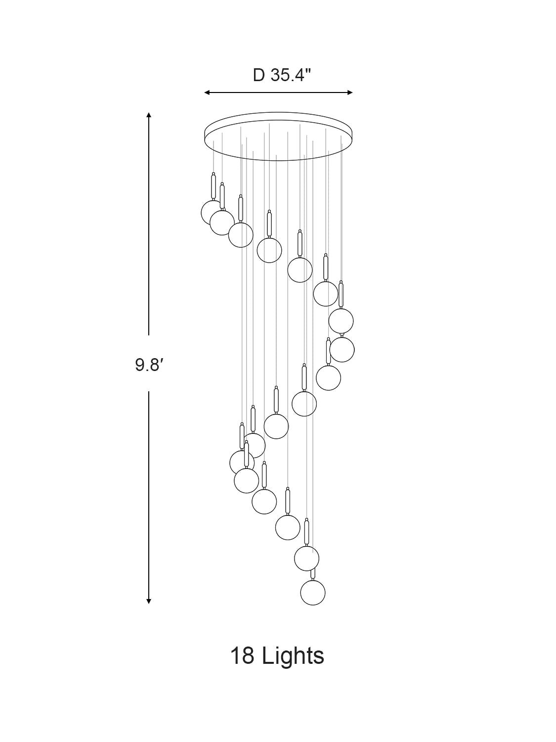 Extra Large Nordic Minimalist Long Pendant Light for Spiral Staircase/High - ceiling Room - fovolighting