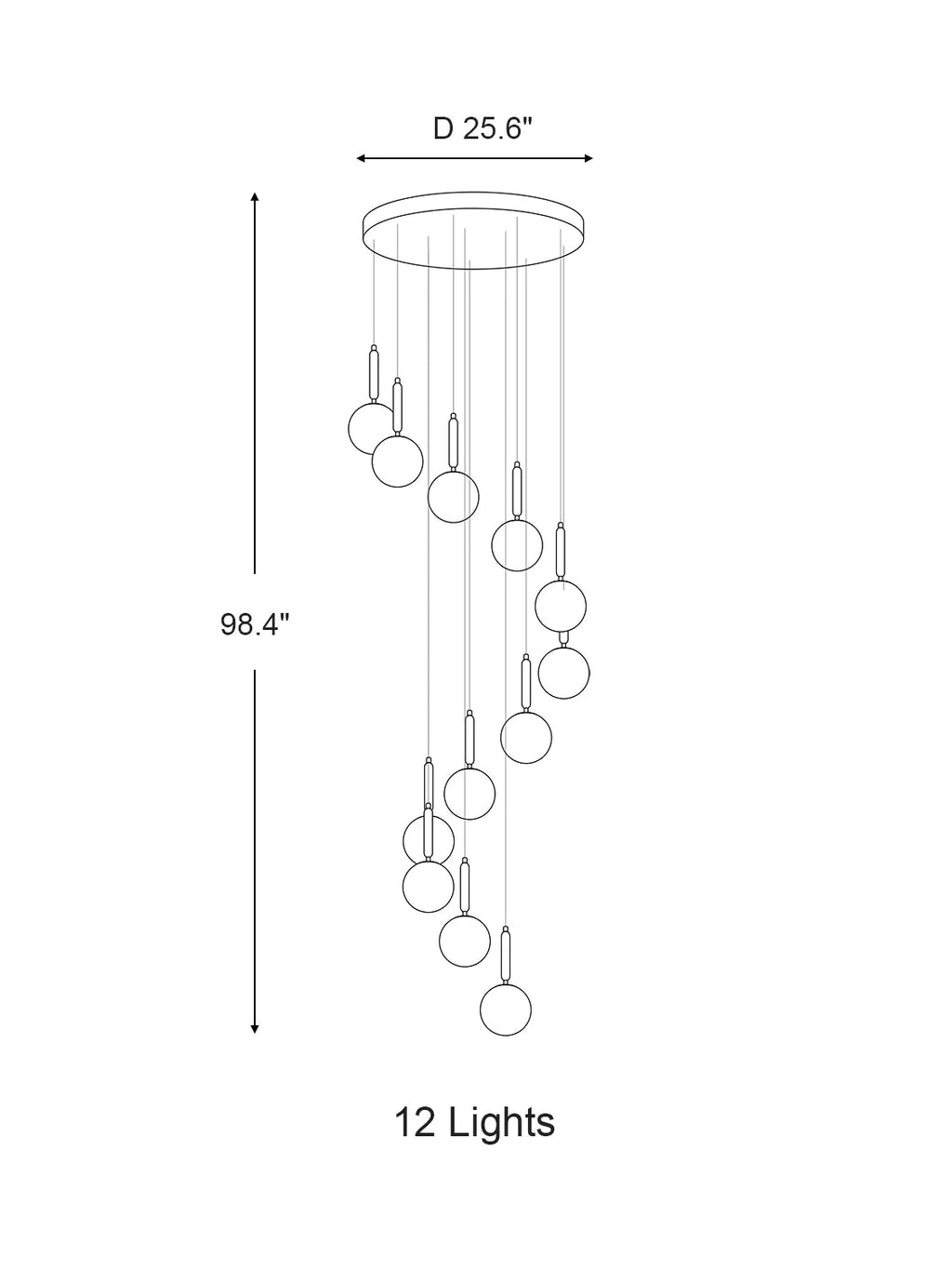 Extra Large Nordic Minimalist Long Pendant Light for Spiral Staircase/High - ceiling Room - fovolighting