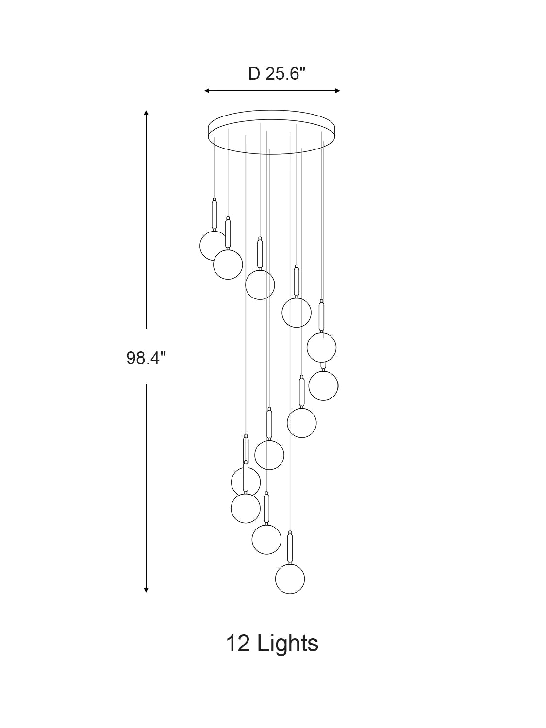 Extra Large Nordic Minimalist Long Pendant Light for Spiral Staircase/High - ceiling Room - fovolighting