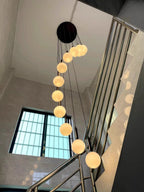 Extra Large Nordic Minimalist Long Pendant Light for Spiral Staircase/High - ceiling Room - fovolighting