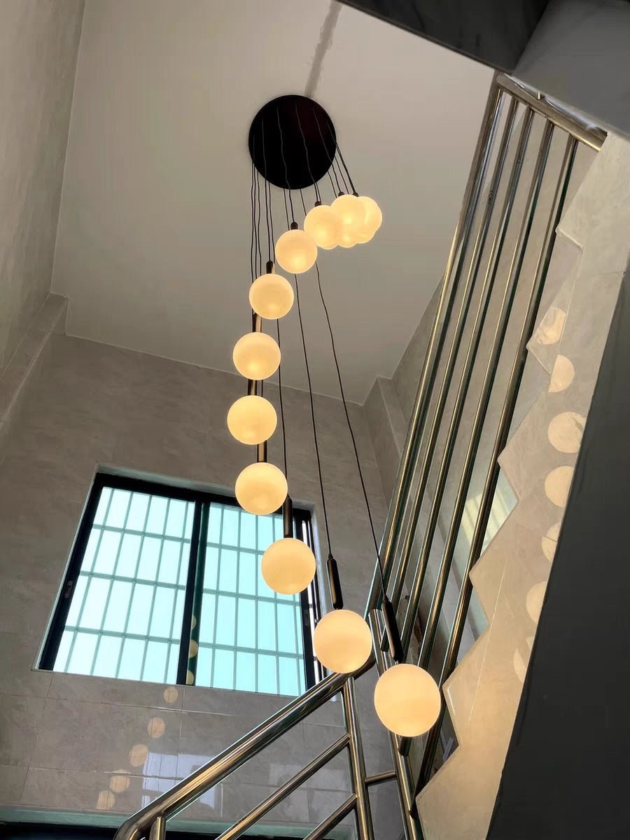 Extra Large Nordic Minimalist Long Pendant Light for Spiral Staircase/High - ceiling Room - fovolighting