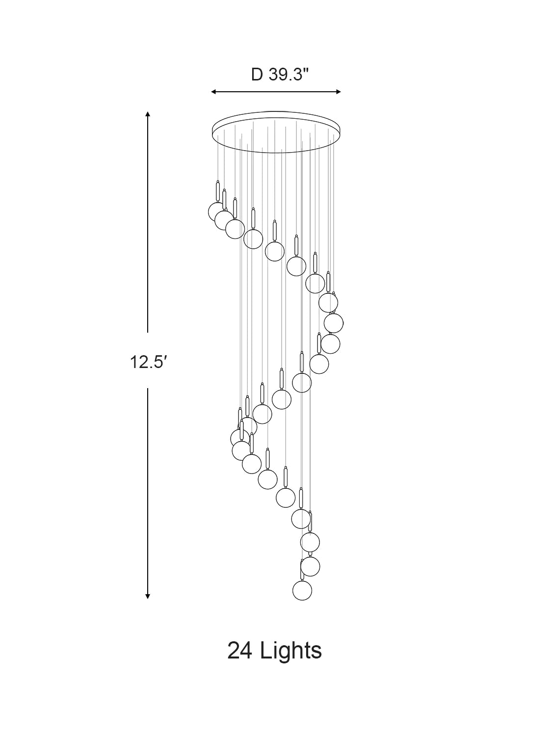 Extra Large Nordic Minimalist Long Pendant Light for Spiral Staircase/High - ceiling Room - fovolighting