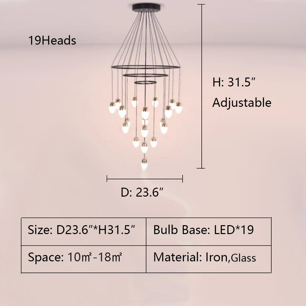 Extra Large Post - Modern Multi - tier Chandelier for High - ceiling Room/Stairs - fovolighting