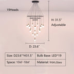 Extra Large Post - Modern Multi - tier Chandelier for High - ceiling Room/Stairs - fovolighting