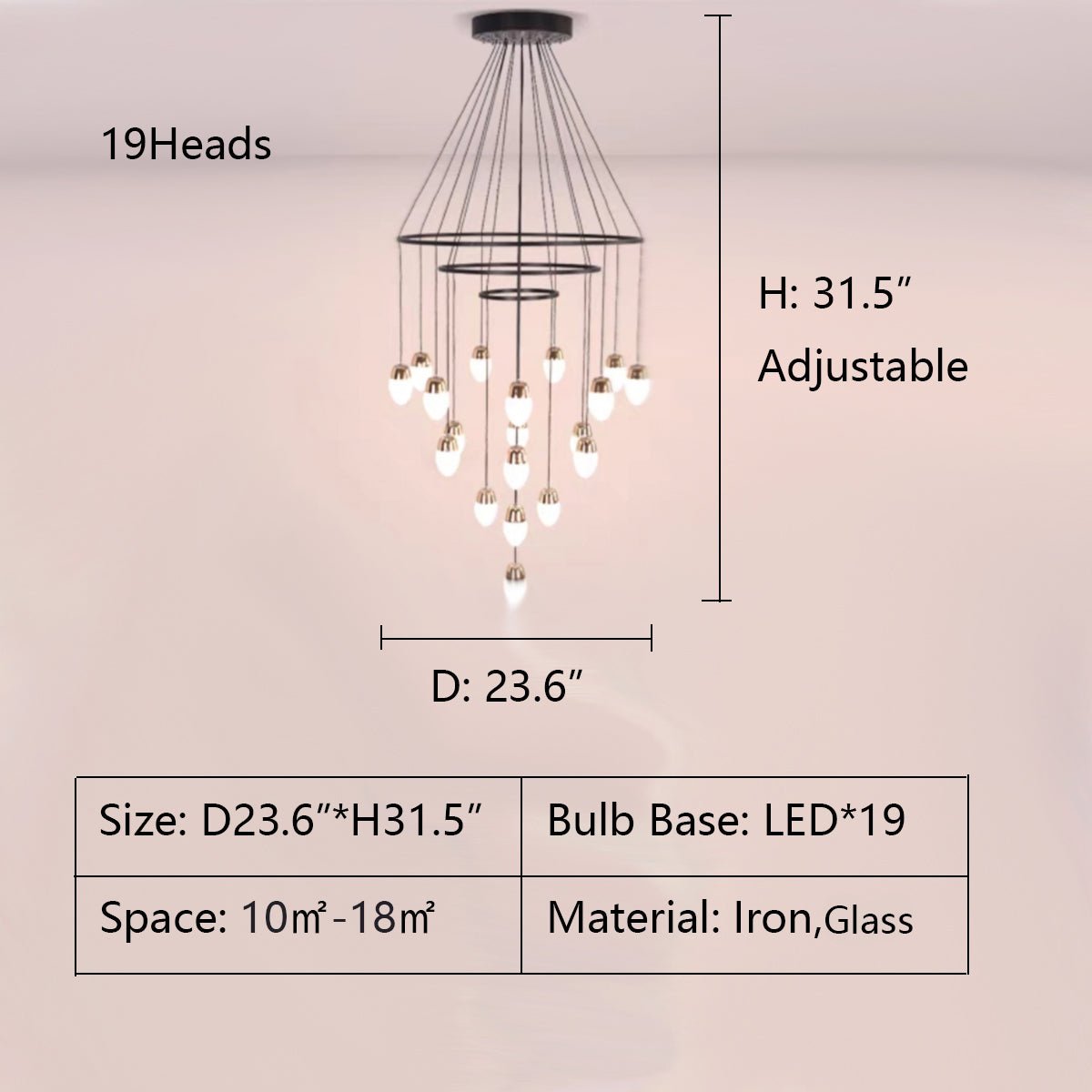 Extra Large Post - Modern Multi - tier Chandelier for High - ceiling Room/Stairs - fovolighting