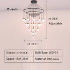 Extra Large Post - Modern Multi - tier Chandelier for High - ceiling Room/Stairs - fovolighting