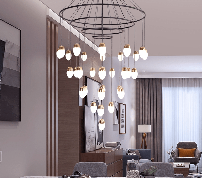 Extra Large Post - Modern Multi - tier Chandelier for High - ceiling Room/Stairs - fovolighting