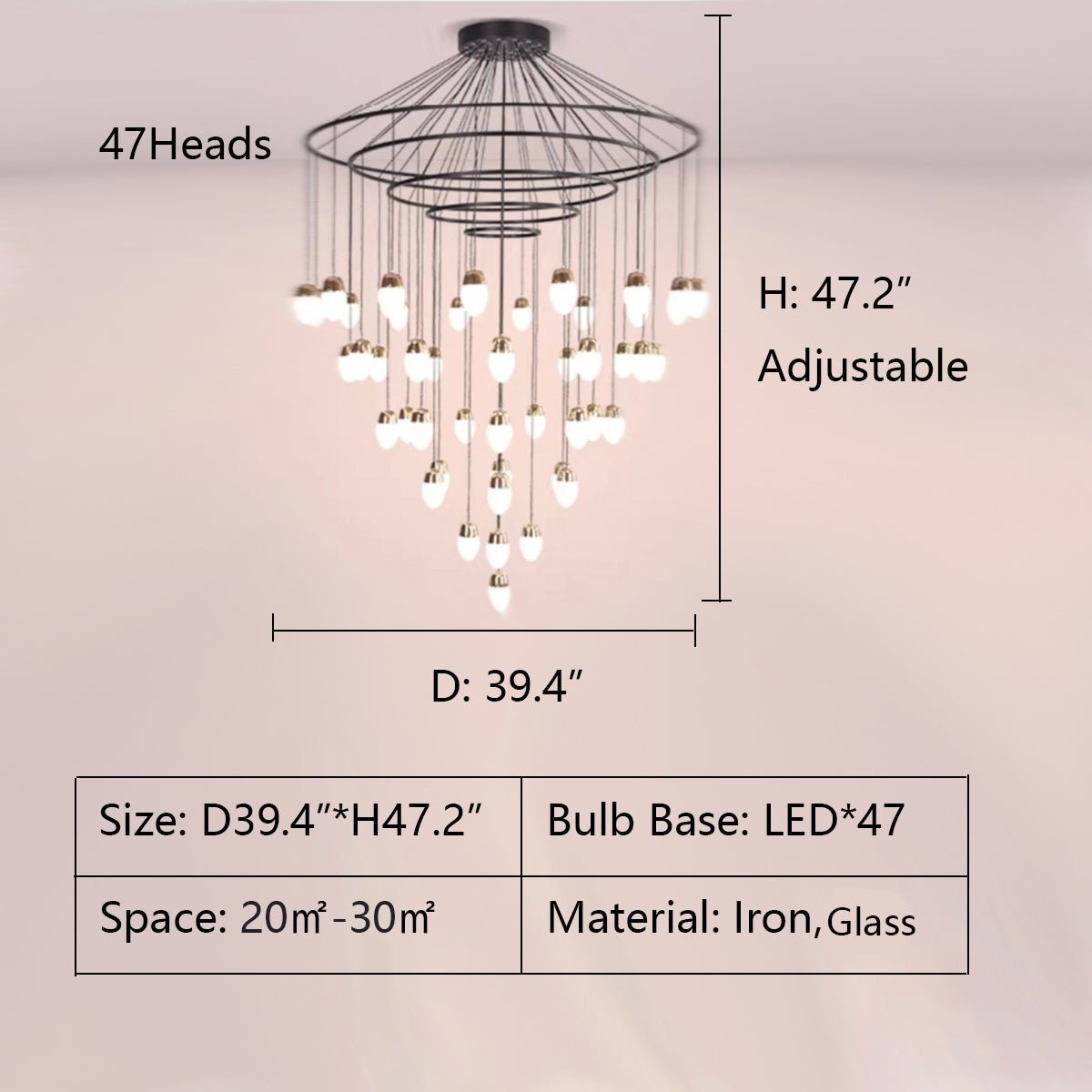 Extra Large Post - Modern Multi - tier Chandelier for High - ceiling Room/Stairs - fovolighting