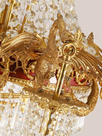 Extra Large Retro Luxury Full Copper Crystal Chandelier for Staircase/ Duplexes/ Villas - fovolighting