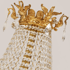 Extra Large Retro Luxury Full Copper Crystal Chandelier for Staircase/ Duplexes/ Villas - fovolighting