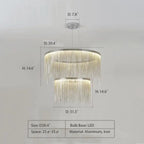 Extra Large Round Aluminum Tassel Chain Chandelier for Living/Dining Room/Villa/Duplex Hall - fovolighting