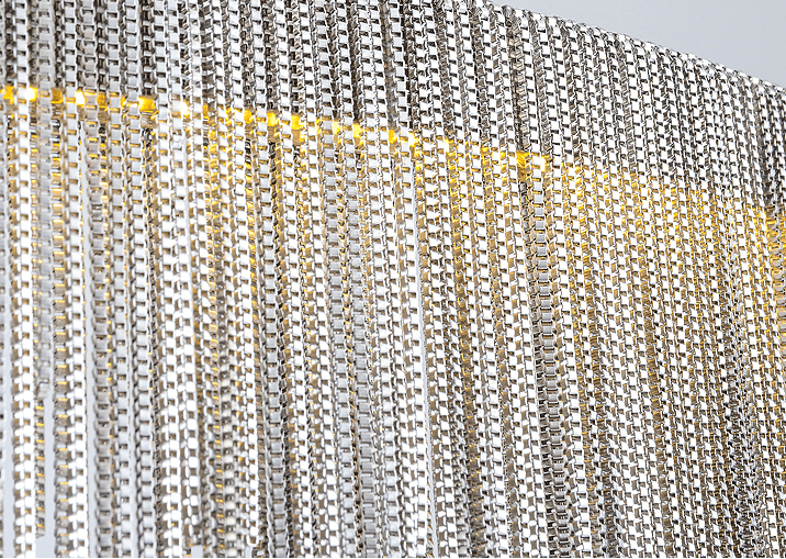 Extra Large Round Aluminum Tassel Chain Chandelier for Living/Dining Room/Villa/Duplex Hall - fovolighting