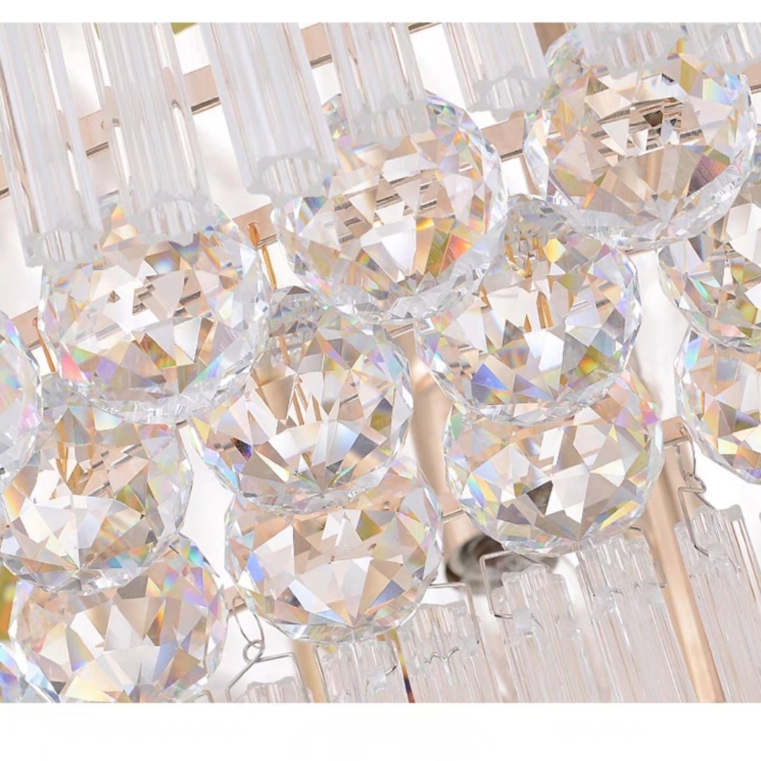 Extra Large Three Layers Round Luxury Flush Mounted Crystal Chandelier for Living Room - fovolighting