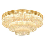 Extra Large Three Layers Round Luxury Flush Mounted Crystal Chandelier for Living Room - fovolighting
