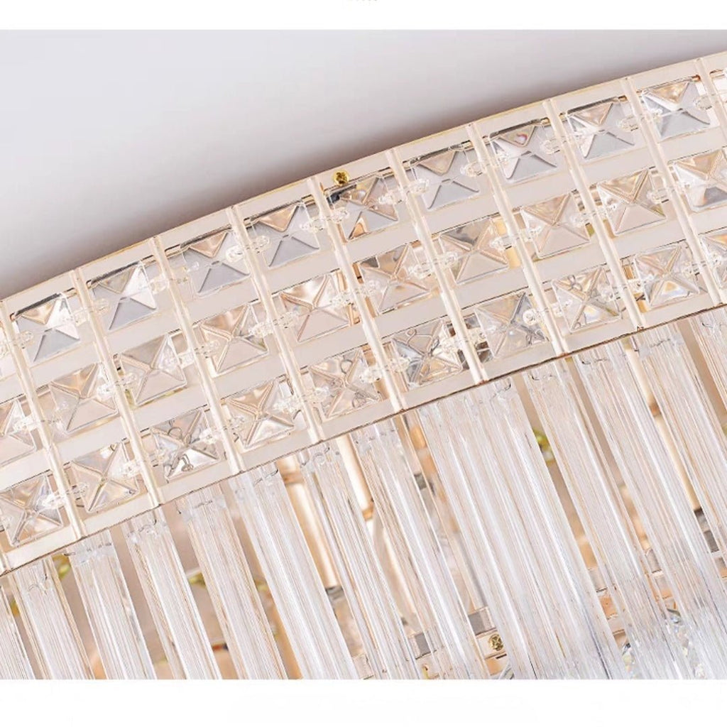 Extra Large Three Layers Round Luxury Flush Mounted Crystal Chandelier for Living Room - fovolighting