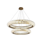 Extra Large Tiers Modern Stainless Steel Ring Chandelier for Living Room/Foyer/Big Entrys - fovolighting