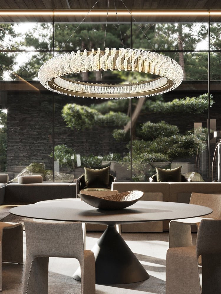 Extra Large Tiers Modern Stainless Steel Ring Chandelier for Living Room/Foyer/Big Entrys - fovolighting