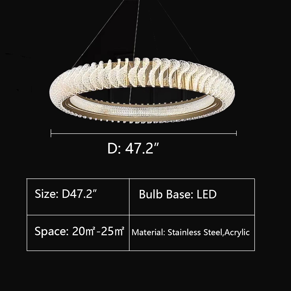 Extra Large Tiers Modern Stainless Steel Ring Chandelier for Living Room/Foyer/Big Entrys - fovolighting