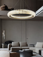 Extra Large Tiers Modern Stainless Steel Ring Chandelier for Living Room/Foyer/Big Entrys - fovolighting