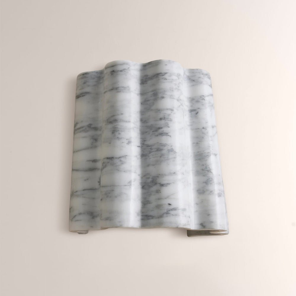 Faience Sculptural Marble Wall Sconce - fovolighting