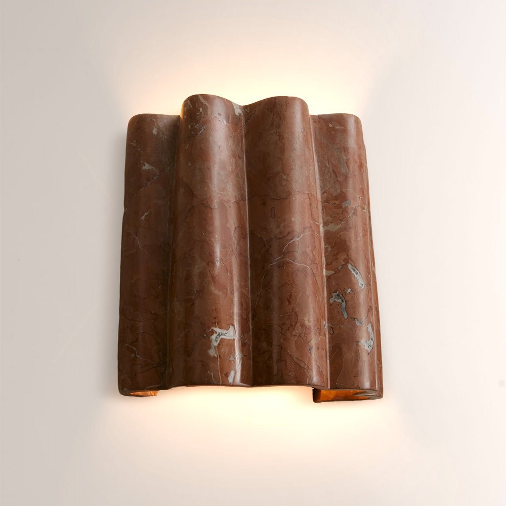 Faience Sculptural Marble Wall Sconce - fovolighting