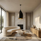 Finn Hammered Metal Cone Pendant - fovolighting