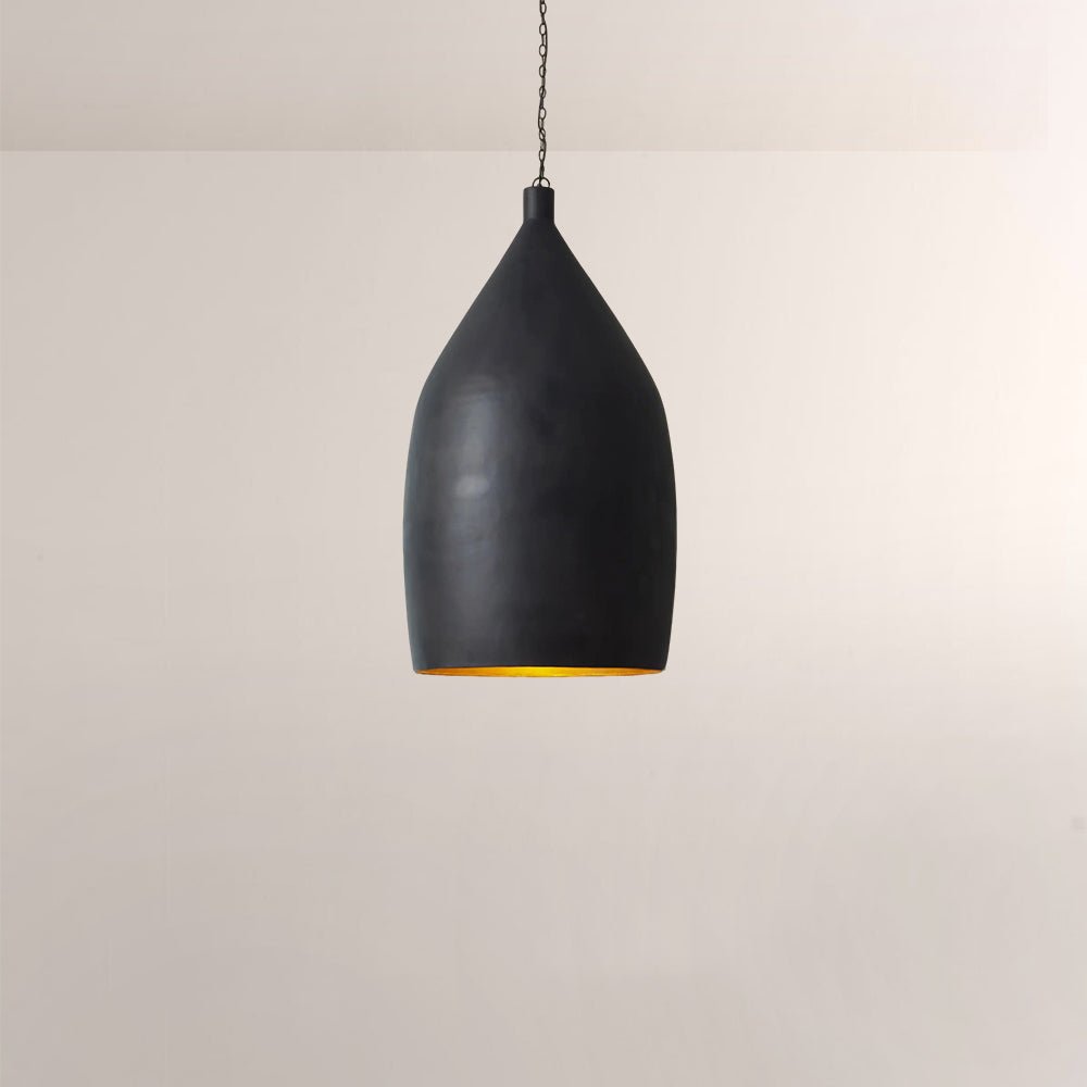 Finn Hammered Metal Cone Pendant - fovolighting