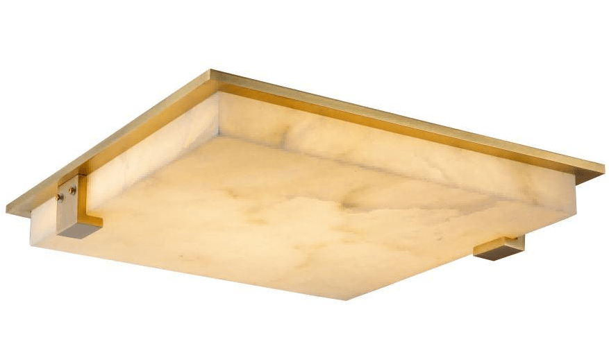 Flush Mount Ceiling Light with Alabaster Shade - fovolighting