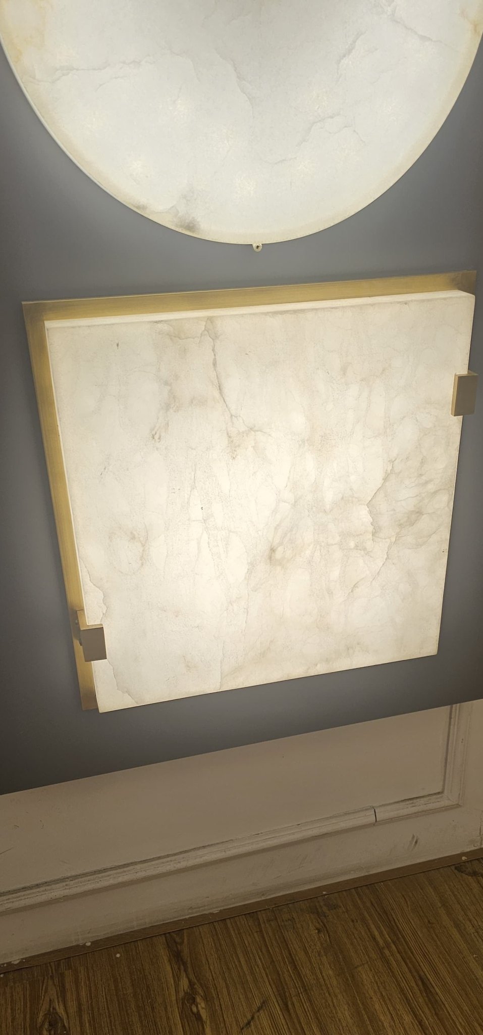 Flush Mount Ceiling Light with Alabaster Shade - fovolighting