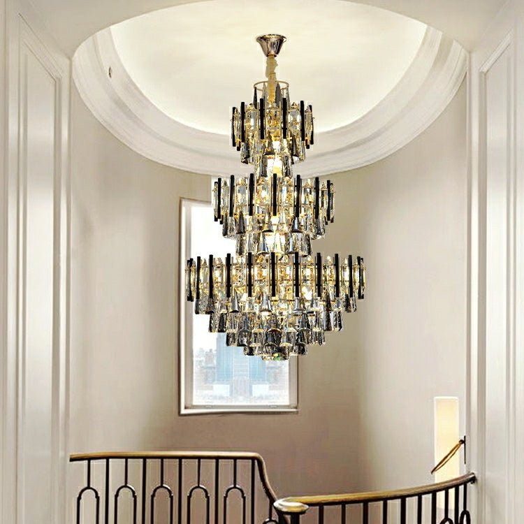 Foyer 3 Layers Extra Large Crystal Chandelier For Living Room Staircase Ceiling Lighting Fixture - fovolighting