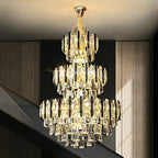 Foyer 3 Layers Extra Large Crystal Chandelier For Living Room Staircase Ceiling Lighting Fixture - fovolighting