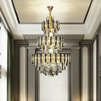 Foyer 3 Layers Extra Large Crystal Chandelier For Living Room Staircase Ceiling Lighting Fixture - fovolighting