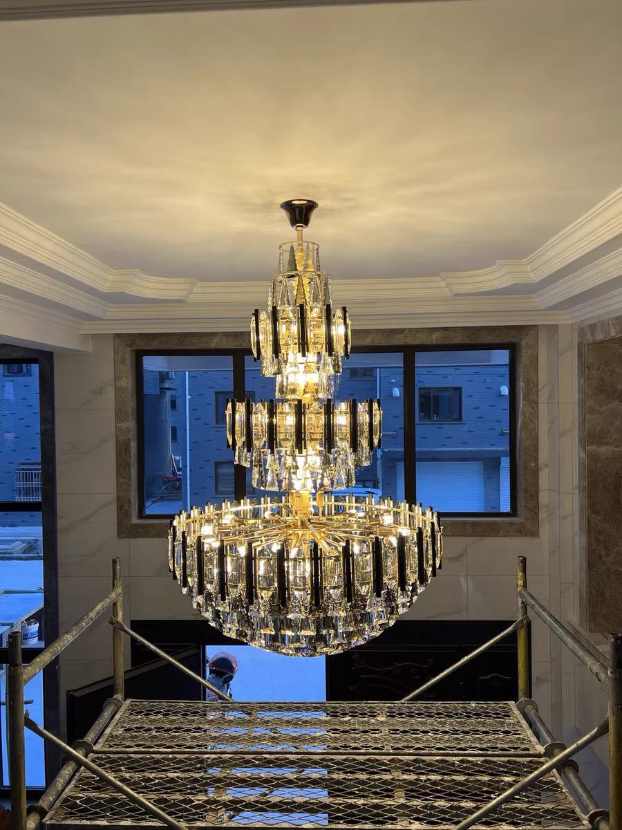 Foyer 3 Layers Extra Large Crystal Chandelier For Living Room Staircase Ceiling Lighting Fixture - fovolighting