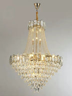 Foyer Staircase Chandelier Luxury K9 Crystal Ceiling Light For Living Room / Hallway - fovolighting