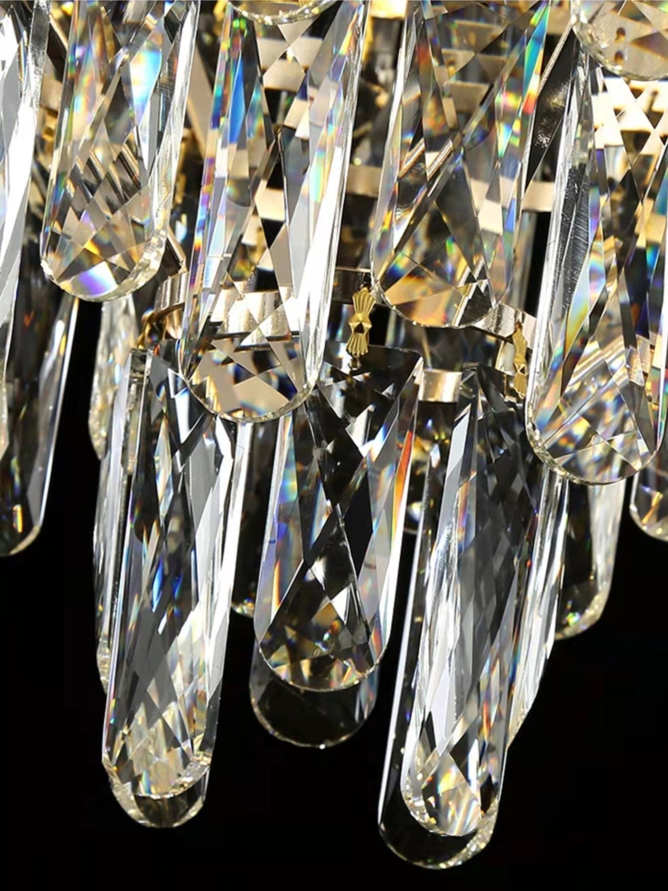 Foyer Staircase Chandelier Luxury K9 Crystal Ceiling Light For Living Room / Hallway - fovolighting