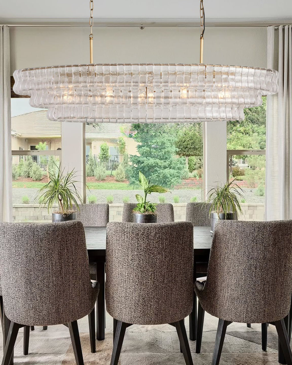 Ghiaccio Clear Class Oval Chandelier - fovolighting