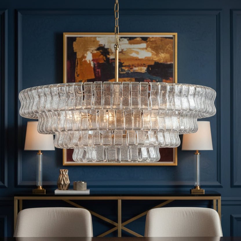 Ghiaccio Clear Class Round Chandelier - fovolighting