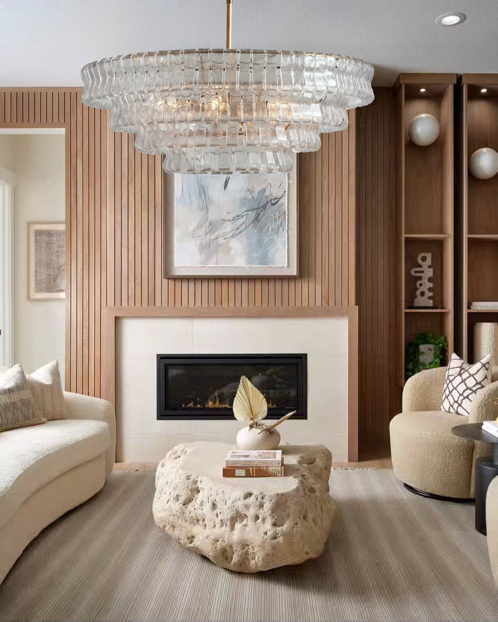 Ghiaccio Clear Class Round Chandelier - fovolighting