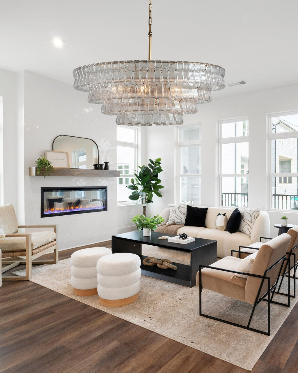 Ghiaccio Clear Class Round Chandelier - fovolighting