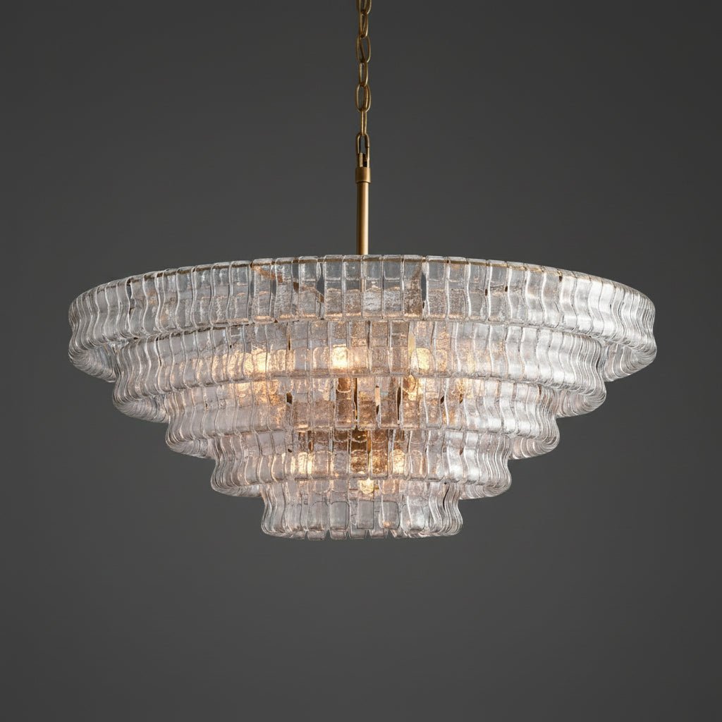 Ghiaccio Clear Class Round Chandelier - fovolighting