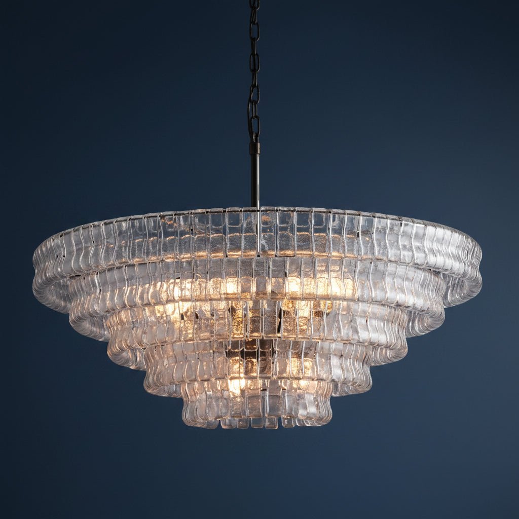Ghiaccio Clear Class Round Chandelier - fovolighting