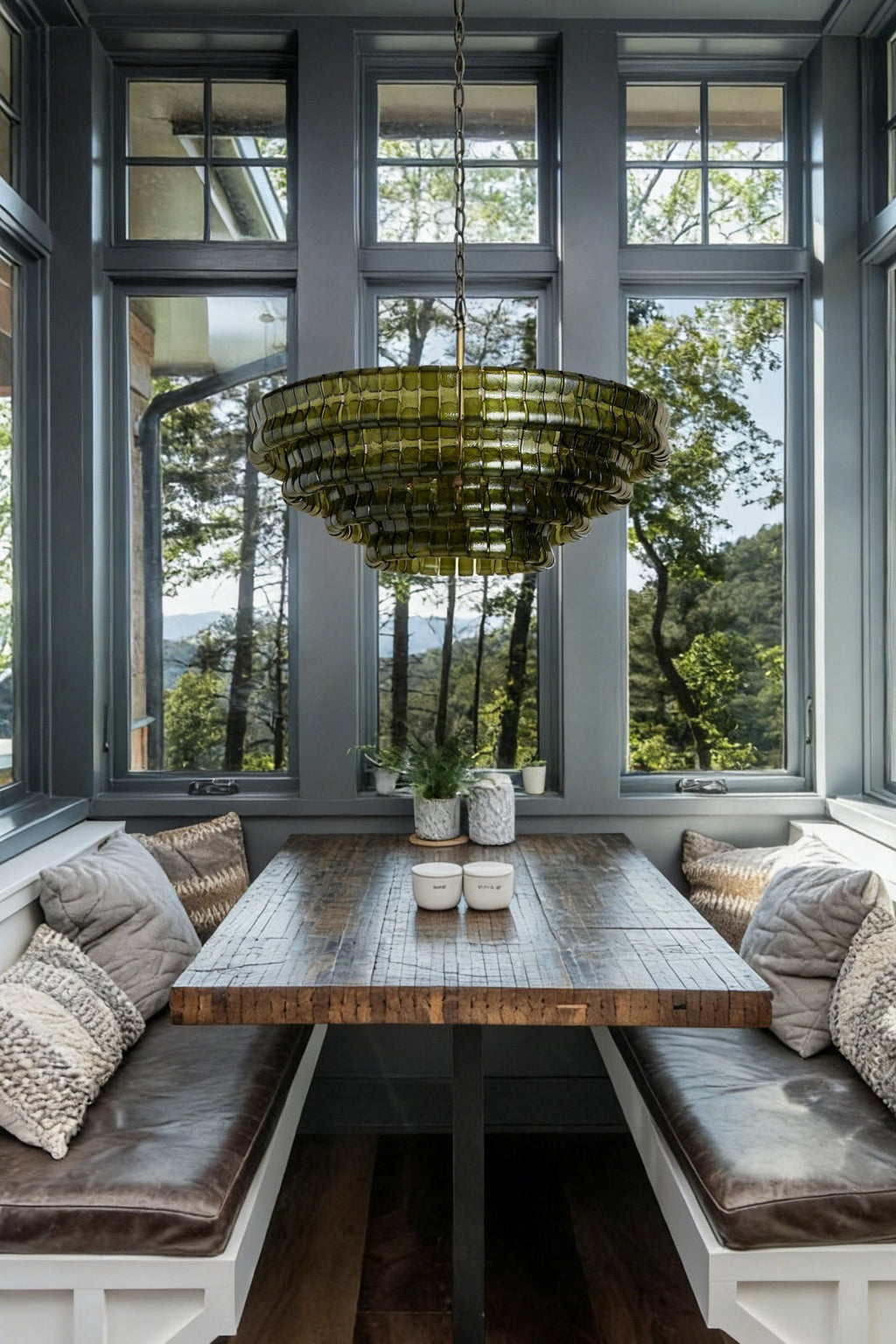 Ghiaccio Green Class Round Chandelier 24"36"48"60" - fovolighting
