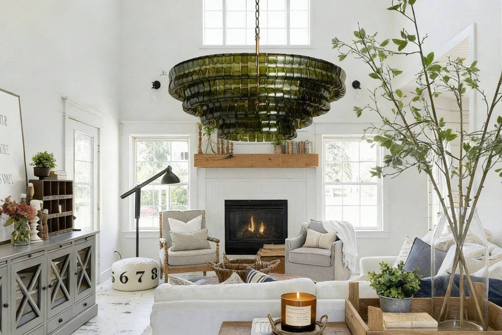 Ghiaccio Green Class Round Chandelier 24"36"48"60" - fovolighting