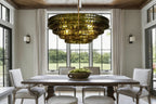 Ghiaccio Green Class Round Chandelier 24"36"48"60" - fovolighting